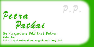 petra patkai business card